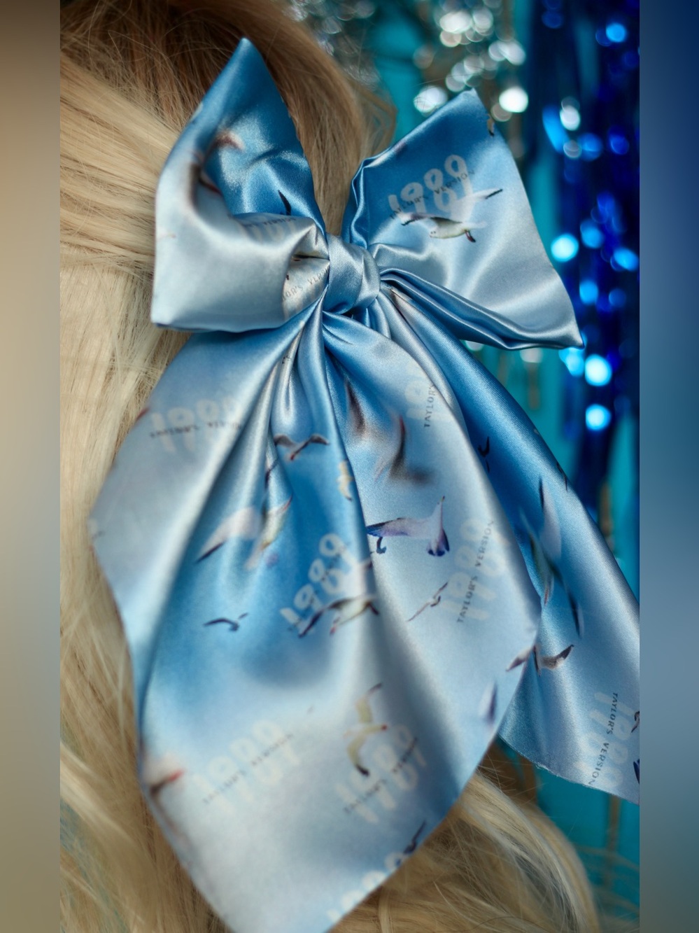 TAYLOR SWIFT 1989 oversized hair bow with Seagull Print Taylor’s version style
